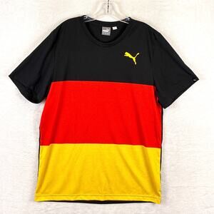 Puma Deutschland Germany Performance Tshirt Mens L Black Red Colorblock Soccer
